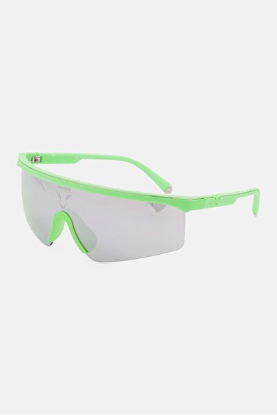 Police x Lewis Hamilton Men SPLA28 Shield Sunglasses, Lime