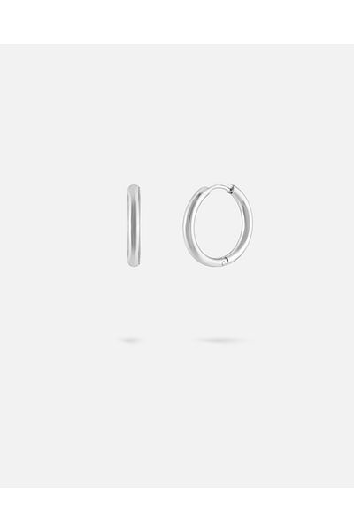 LONDONACS Steel Silver Color Classic Slim Hoop Earring
