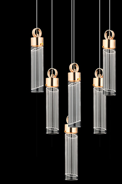 Capella Aydınlatma Boris Kumandalı 3 Renk Işık Özellikli Dimmerli Modern Kaplama Sarkıt Led Avize Salon Mutfak Avize