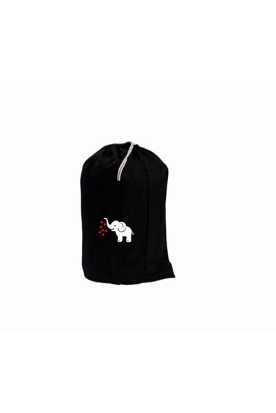 enmalife Black Bottle Holster Black Fabric Bottle Holster with Heart and White Elephant Print