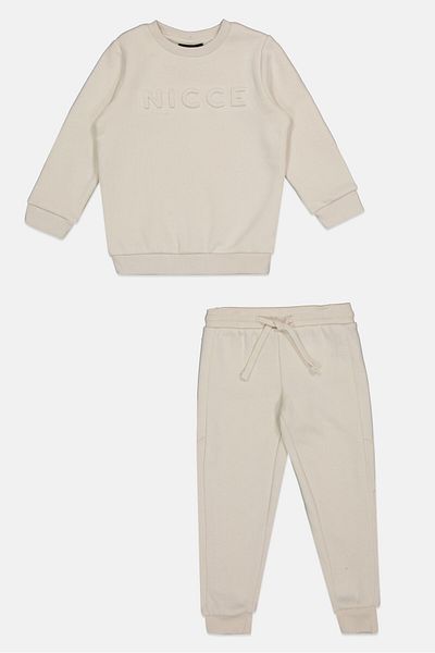 Nicce Toddlers Boy 2 Pcs Graphic Sweatshirt And Pants Set, Light Beige