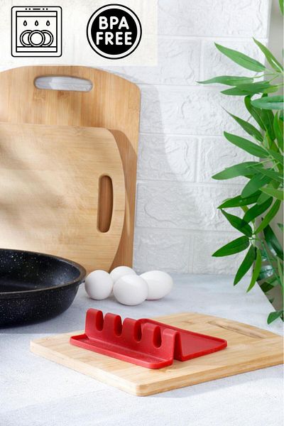 HOMENIVA 1 Red Silicone Dirty Spoon Holder