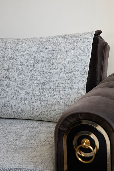 FAVORA Liva Cotton Fringed Sofa - Sofa Bed Cover 170X220 - Gray