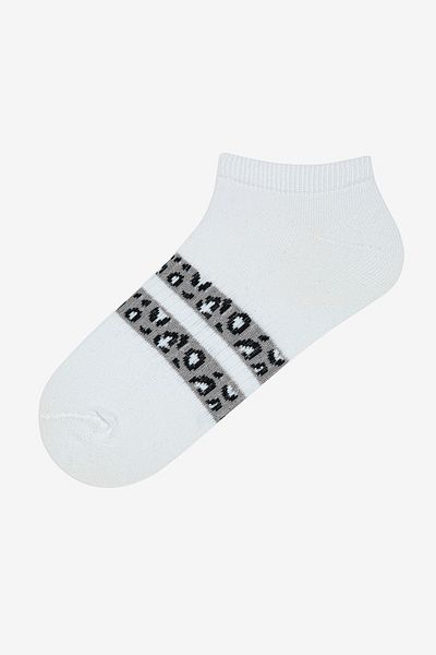 Penti Leopard Line Schwarz Grau Weiß 3-teilige Booties-Socken