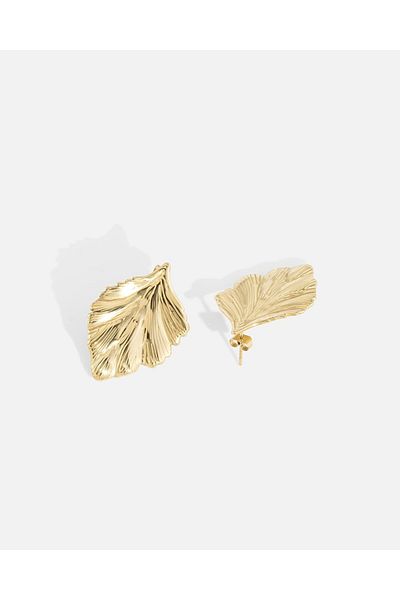 LONDONACS Steel Leaf Figured Earrings