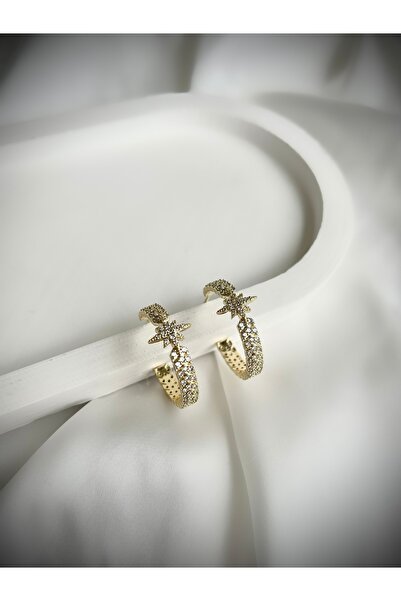 JEWELRY Özel Seri Zirkon Taşlı Yıldız Detaylı Küpe