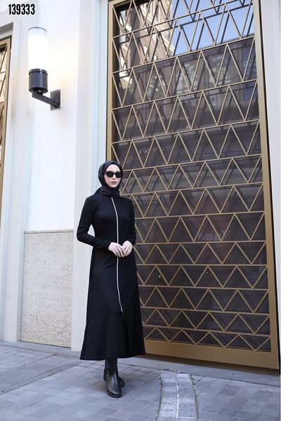 Kokosh moda Γυναικείο Μακρυμάνικο Κρεπ Φόρεμα Hijab με φερμουάρ