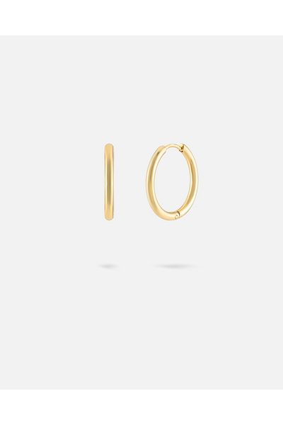 LONDONACS Steel Gold Color Classic Slim Hoop Earrings