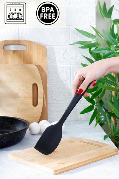 HOMENIVA 1 Black Silicone Side Spatula