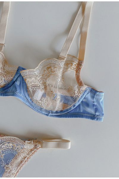 MODA G&H Εσώρουχα - Σετ δαντέλα σουτιέν με σατέν λεπτομέρειες 2 τεμ