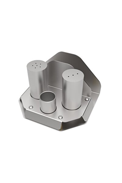 CTL Mutfak İkili Paslanmaz Tuzluk Biberlik Kürdanlık Peçetelik Seti CTL005