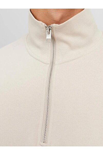 Jack & Jones Μπεζ φούτερ Jorvesterbro - Quarter Zip, μοντέλο Hn Noos