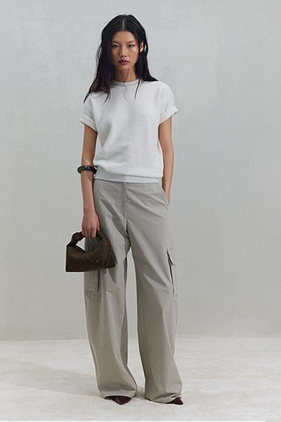 Suud Collection Ecru Robe Short Sleeve Sweater