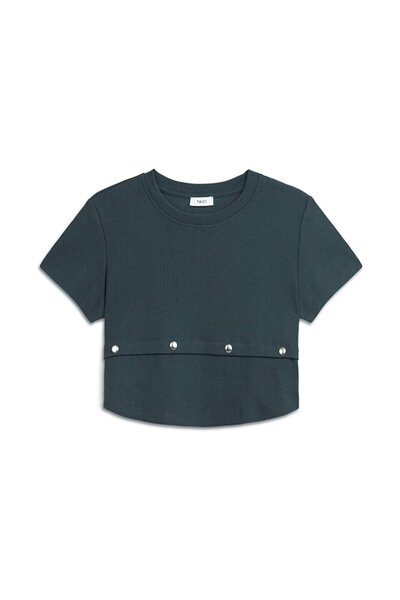Twist ÇITÇIT AKSESUARLI CROP T-SHIRT