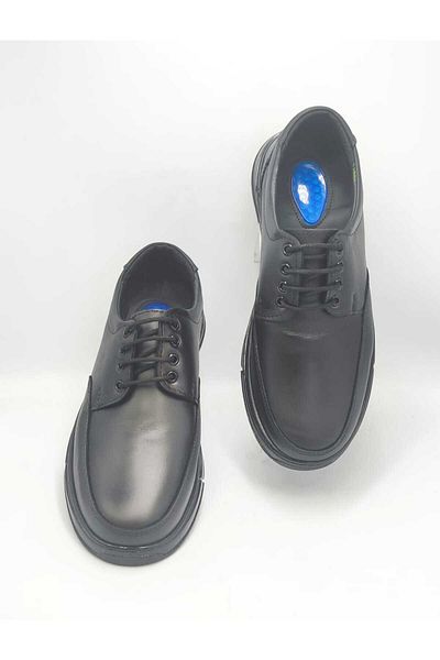 Tigerline Men's Shoes Ms670009 Black Inside and Outside Genuine Leather Men's Ultra Comfortable Shoes Medical Insole