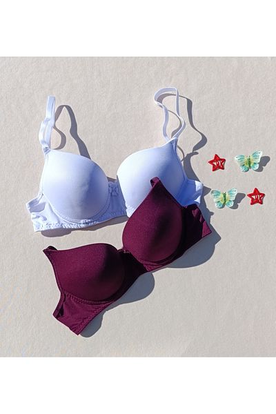 siyalife Pachet de 2 micro sutien cu căptușeală Push Up economică