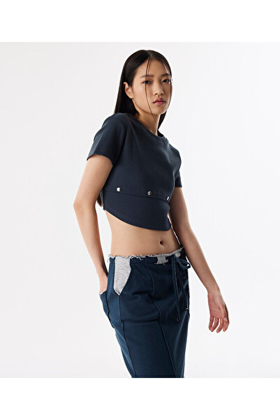 Twist ÇITÇIT AKSESUARLI CROP T-SHIRT