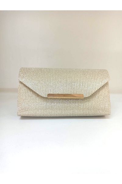 dizaynbag Γυναικεία βραδινή τσάντα με χρυσά αξεσουάρ