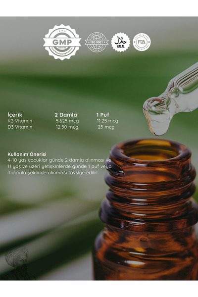 Avicenna D3 & K2 Vitamini Sprey ya da Damla - 20 ml, D3K2