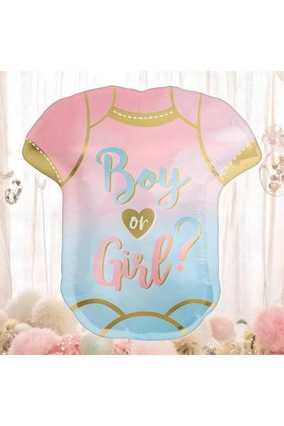 Behind party store Boy or Girl Dress Foil Balloon