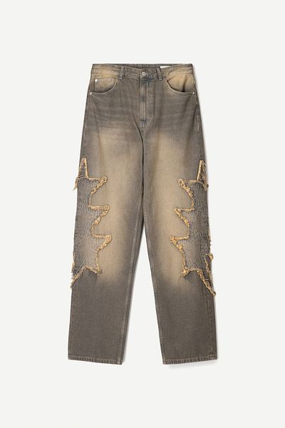 Bershka Baggy jeans with patches