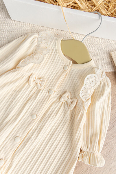 Babymod 100% Cotton Combed Baby Girl Jumpsuit with Laced Bow