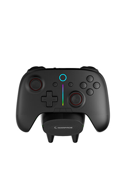 Rampage Hydra Pro Rgb Bt 2.4 Ghz Şarj Istasyonlu Pc Gamepad Joypad-siyah