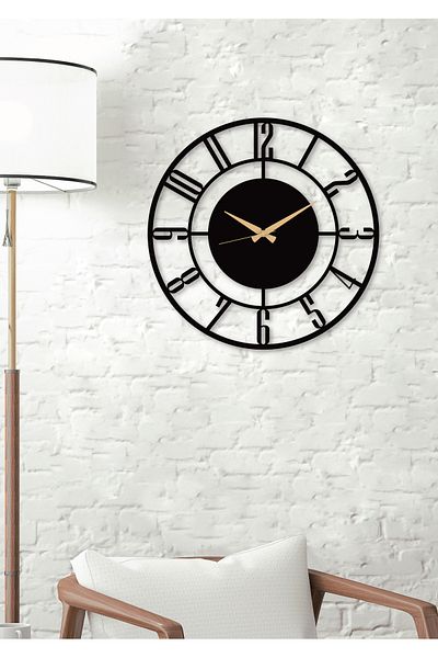 Formeya Wanduhr mit Schreibmaschinennummer aus Metall in Schwarz – Uhr für Zuhause/Büro – Geschenkuhr – 50 x 50 cm