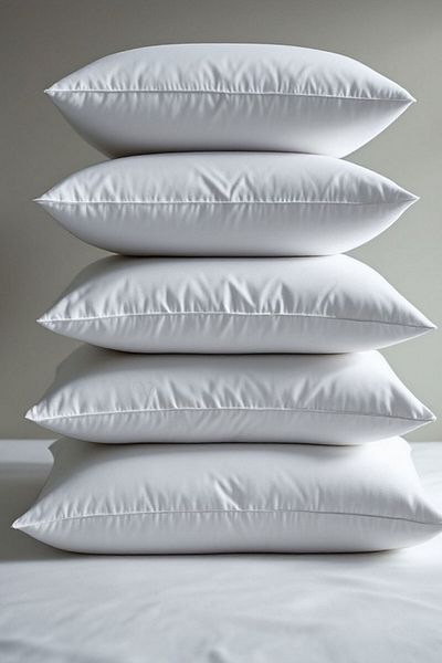 Viselia Pillow Bead Fiber 5 Pieces Antibacterial Filling Extra Soft Sleeping Pillow Cotton Case 800 Gr