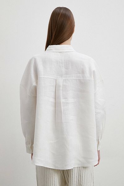Never more Ecru Linen Shirt - Robe and Pocket