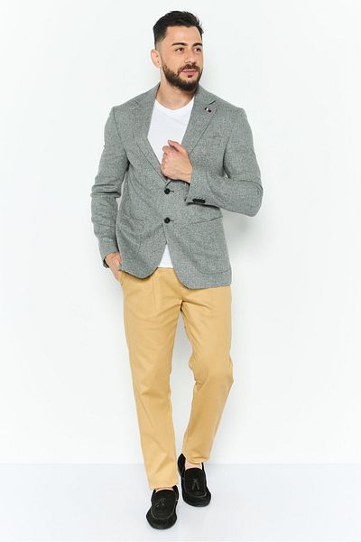 Tommy Hilfiger Men Slim Fit Heather Semi-formal Blazer, Grey