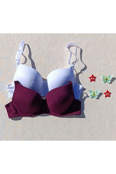 siyalife Pachet de 2 micro sutien cu căptușeală Push Up economică