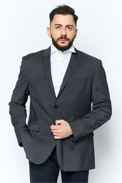 Calvin Klein Men Fitted Textured Blazer, Dark Grey