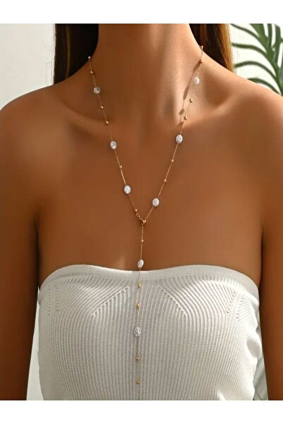Asteria Jewelry Y Form İnci Kolye