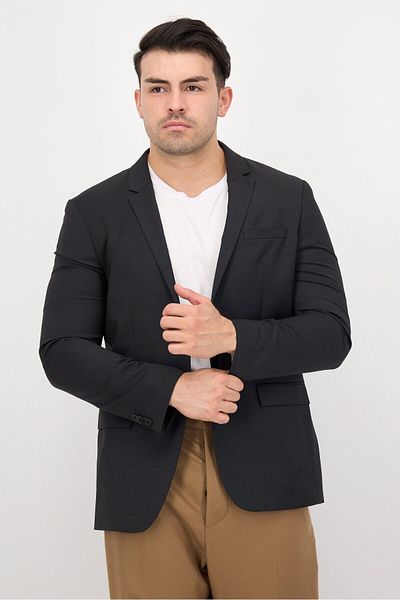 Calvin Klein Men Regular Fit Solid Semi-formal Blazer, Black