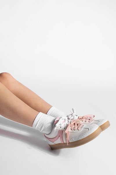 Marjin Forden Pink Retro Damen-Sneaker – Sportschuhe mit doppelter Schnürung