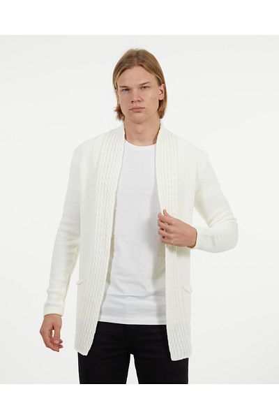 elkumoda Πλεκτά πλεκτά με σχέδιο με σάλι Μακριά ζακέτα που δεν κολλάει Μαλακή και κομψή ζακέτα με χαλαρή εφαρμογή με τσέπες