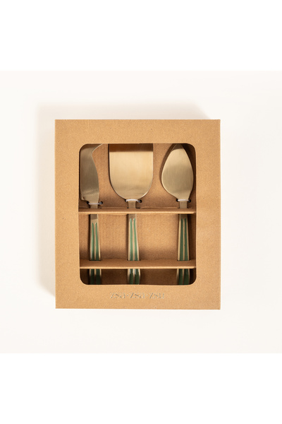 Zsa Zsa Zsu Rampur Çelik Servis Seti 16 Cm Yeşil-altın