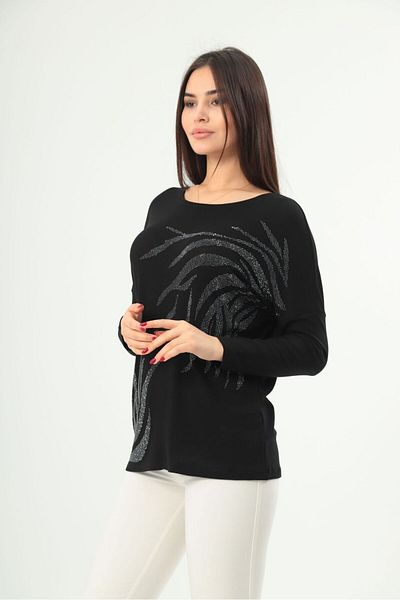 Esina Women's Strawberry Knitted Stone Detailed Blouse