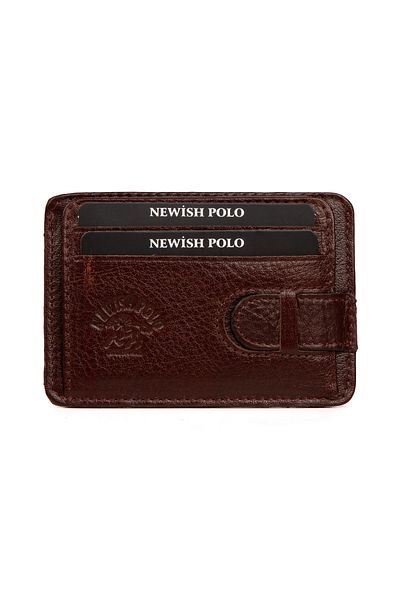 Newish Polo Ανδρική θήκη κάρτας και πορτοφόλι από γνήσιο δέρμα