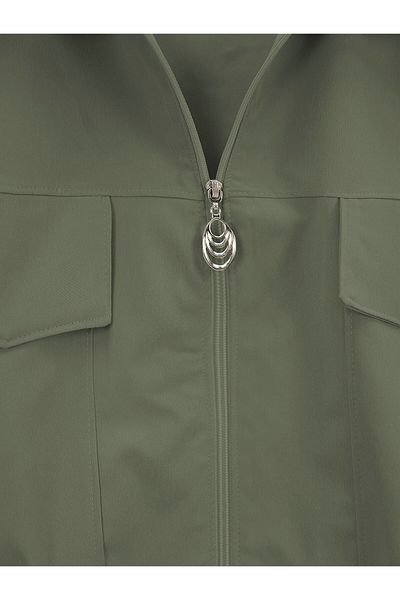 Modamorfo Khaki Colored Elastic Waist Skirt Suit