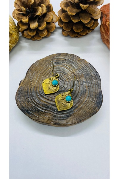 Porsuk Alternatif Handmade Ethnic Authentic Brass Women's Design Earrings