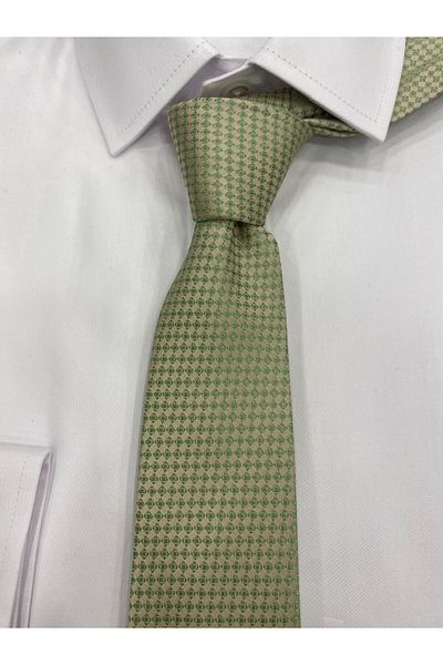Sarar Woven Fabric Patterned Green Tie