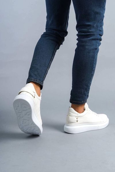 TB Terzi Bey Tb047 Ανδρικά παπούτσια Casual White Crocodile Tailor Bey