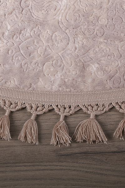 Dokumacıoğlu Nova Brown - 120x120 cm Στρογγυλό χαλάκι μπάνιου Pompom, Αντιολισθητικό χαλί που πλένεται