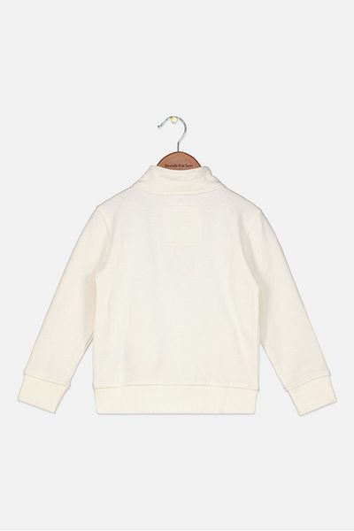 Nautica Toddlers Boy Mock Neck Long Sleeves Embroidered Sweatshirt, White
