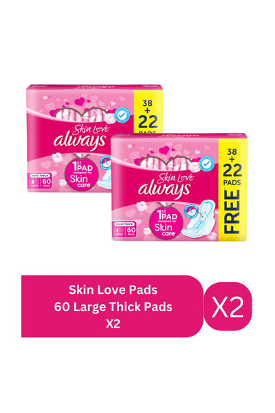 Always Skin Comfort Sanitary Pads | Large | 60 pcs | Twin Pack
