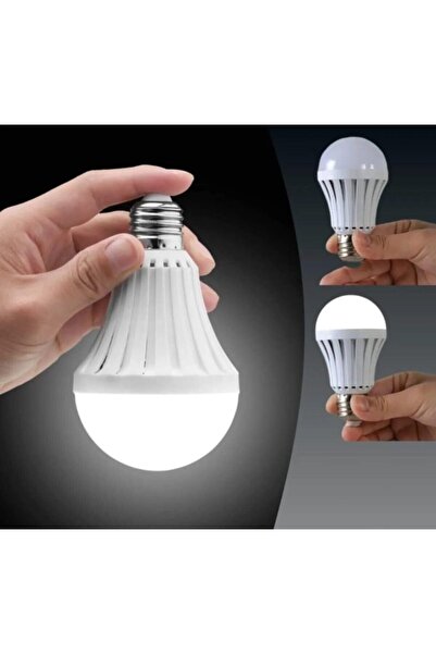 Store 2 Adet 12 Watt Yüksek Işık Şarjlı LED Ampul Beyaz Işık E27 Duy