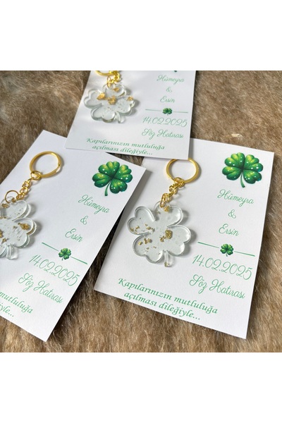 Genel Markalar 20 Adet Kartlı Epoksi Anahtarlık Düğün,Kına,Söz,Nişan,Bebek He...