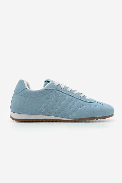 Marjin Zonya Blue Suede Women's Sneakers - Stitched Sneakers